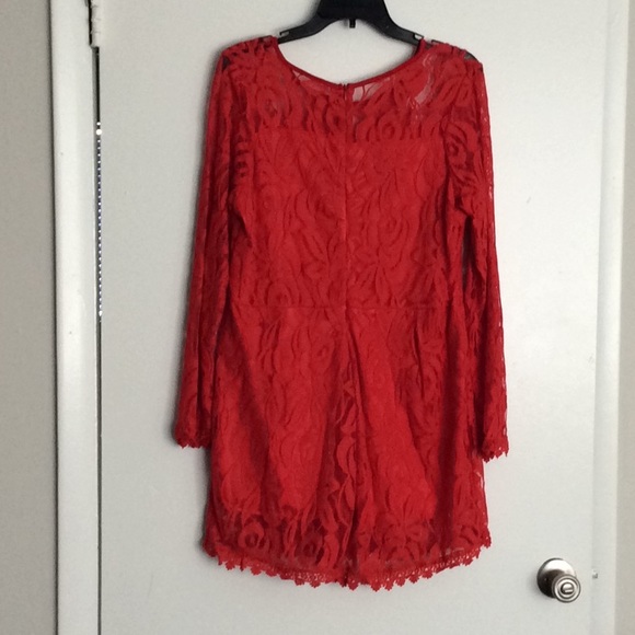 Red Lace Jumpsuit - Picture 1 of 2
